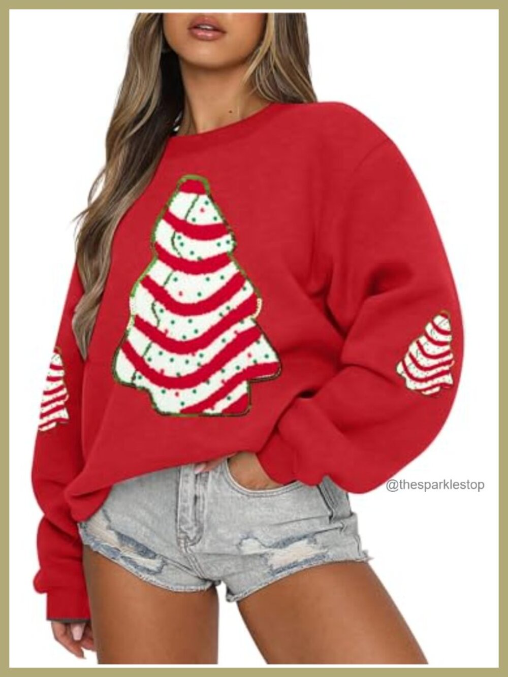 Sequin Merry Bright Christmas Sweatshirt Women Long Sleeve Crewneck Pullover